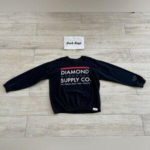 Diamond Supply Co Pullover Sweater (Black) Men's Size Large Vintage LS Crewneck